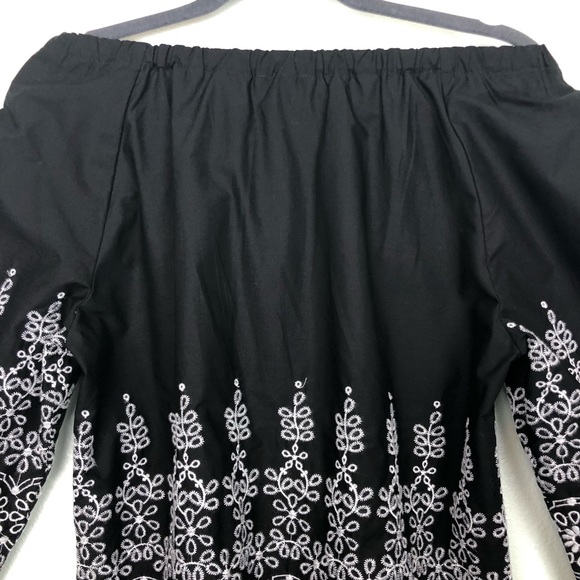 Talbots MP Off Shoulder Embroidered Eyelet Tunic - Picture 12 of 16